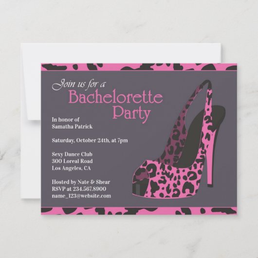 Bachelorette Party High Heel Uitnodiging (Voorkant)