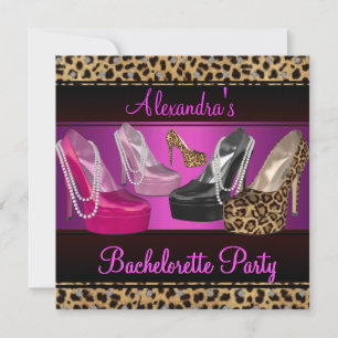 Bachelorette Party Hoge Hak Schoenen Helder Roze Kaart