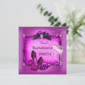 Bachelorette Party Hot Pink Leopard Black Shoes 2 Kaart (Staand voorkant)