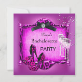Bachelorette Party Hot Pink Leopard Black Shoes 2 Kaart (Voorkant)