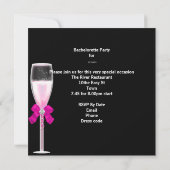 Bachelorette Party Hot Pink Masquerade Champagne Kaart (Achterkant)