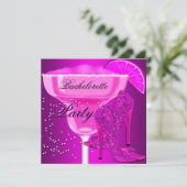 Bachelorette Party Hot Pink paarse schoenen Kaart (Staand voorkant)