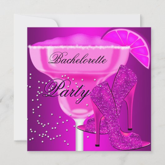 Bachelorette Party Hot Pink paarse schoenen Kaart (Voorkant)