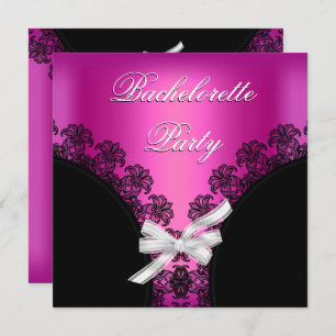 Bachelorette Party Hot roze Black Lace Kaart