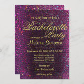 Bachelorette Party | Hot-roze glitter Kaart (Voorkant / Achterkant)