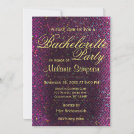 Bachelorette Party | Hot-roze glitter Kaart