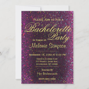 Bachelorette Party Hot-roze glitter Kaart