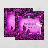 Bachelorette Party Hot-roze luipaard zwarte schoen Kaart (Voorkant / Achterkant)