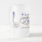 Bachelorette Party in Las Vegas - Donkerblauw Matglas Bierpul (Voorkant links)