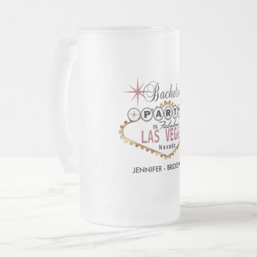 Bachelorette Party in Las Vegas - Dusty Roos Matglas Bierpul (Voorkant links)