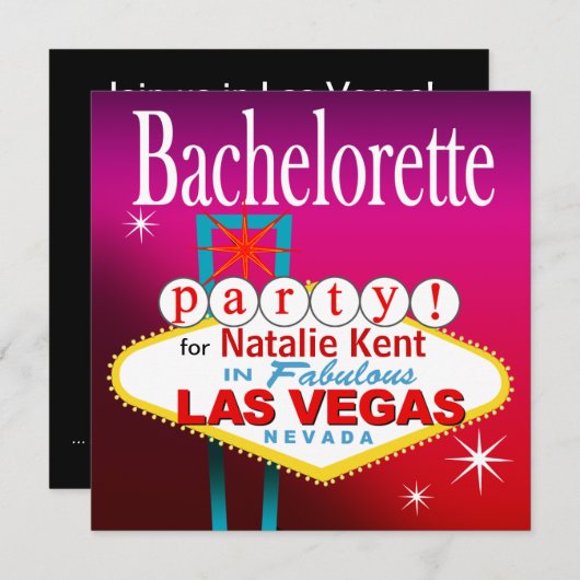 Bachelorette Party in Las Vegas Kaart (Voorkant / Achterkant)