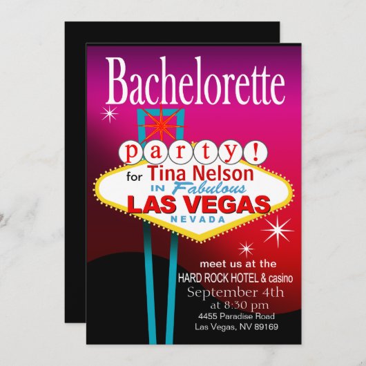 Bachelorette Party in Las Vegas Kaart (Voorkant / Achterkant)