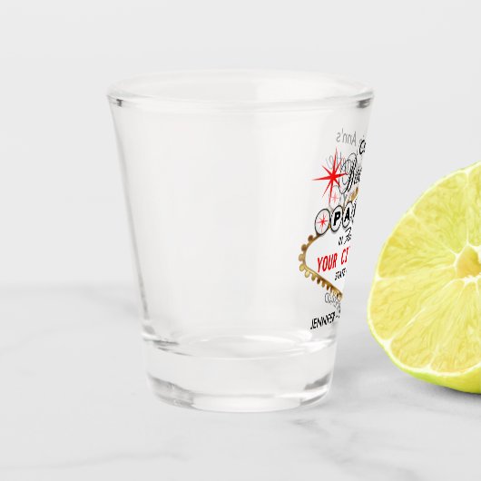 Bachelorette Party in Las Vegas Style - Rood Shot Glas (Links)