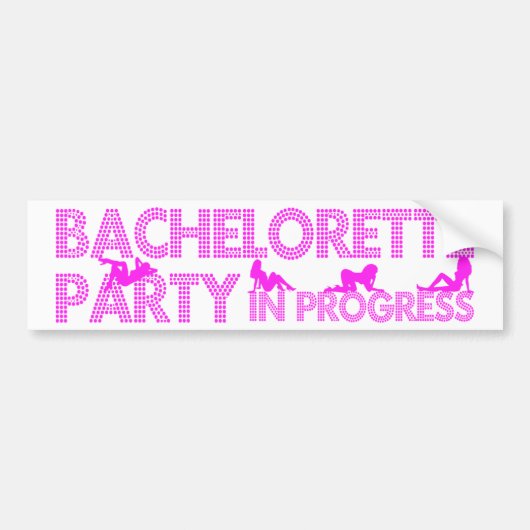 Bachelorette Party in wording Bumpersticker (Voorkant)