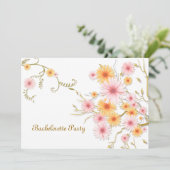 Bachelorette party Invitation card - madeliefje bl Kaart (Staand voorkant)