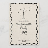 Bachelorette Party Invitation for Bride-to-Be Girl Kaart (Achterkant)