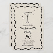 Bachelorette Party Invitation for Bride-to-Be Girl Kaart (Voorkant / Achterkant)