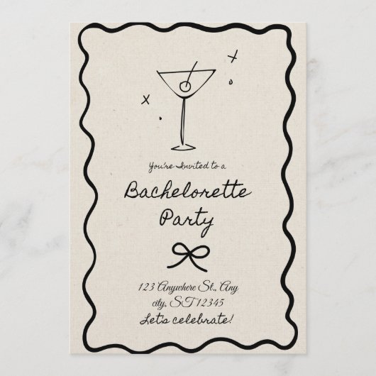 Bachelorette Party Invitation for Bride-to-Be Girl Kaart (Voorkant)