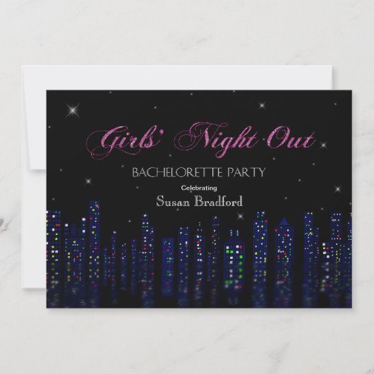 Bachelorette Party Invitation - Girl's Night Out Kaart (Voorkant)