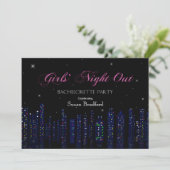 Bachelorette Party Invitation - Girl's Night Out Kaart (Staand voorkant)