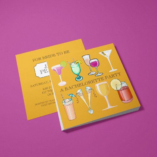 Bachelorette Party Invitation (Gold) Kaart