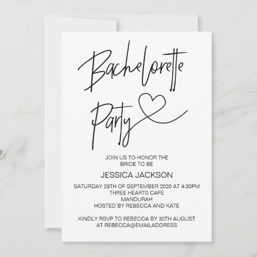 Bachelorette Party Invitation Hen's Night Invite Kaart (Voorkant)