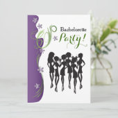Bachelorette Party Invitation - Paars Kaart (Staand voorkant)