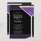Bachelorette Party Invitation Paarse Martini Glass Kaart (Voorkant / Achterkant)