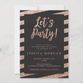 Bachelorette Party Invitation Roos Gold Kaart (Voorkant)
