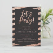 Bachelorette Party Invitation Roos Gold Kaart (Staand voorkant)
