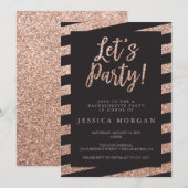 Bachelorette Party Invitation Roos Gold Kaart (Voorkant / Achterkant)