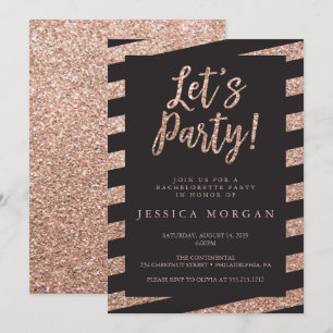 Bachelorette Party Invitation Roos Gold Kaart