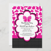 Bachelorette Party Invitation roze Black Leopard Kaart (Voorkant)