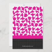 Bachelorette Party Invitation roze Black Leopard Kaart (Achterkant)