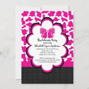 Bachelorette Party Invitation roze Black Leopard Kaart