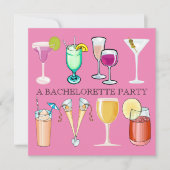 Bachelorette Party Invitation (roze) Kaart (Voorkant)