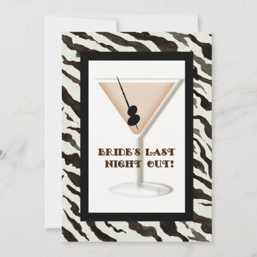 Bachelorette Party Invitation - Zebra'n Leopard Kaart (Voorkant)