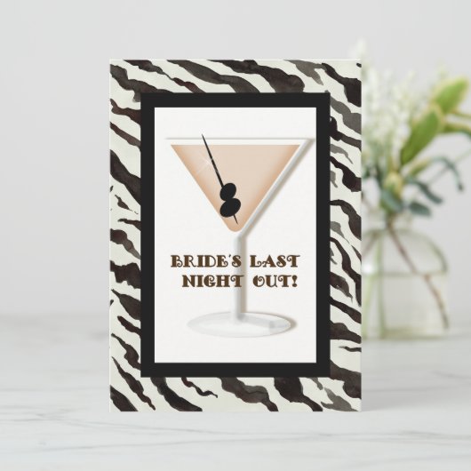 Bachelorette Party Invitation - Zebra'n Leopard Kaart (Staand voorkant)