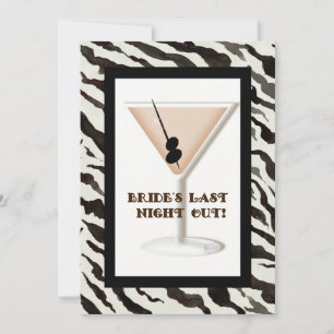 Bachelorette Party Invitation - Zebra'n Leopard Kaart