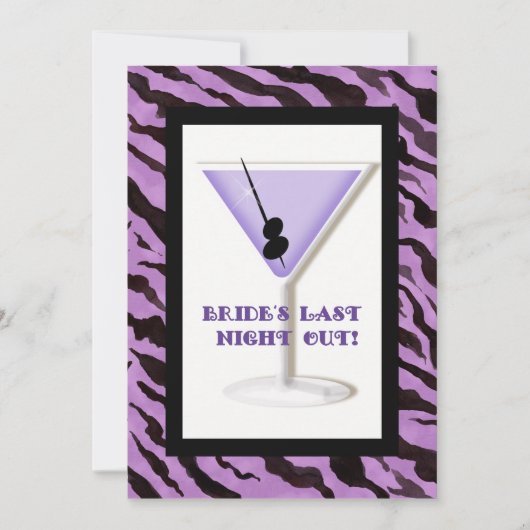 Bachelorette Party Invitation - Zebra'n Leopard Kaart (Voorkant)