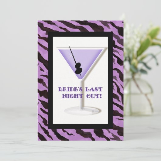 Bachelorette Party Invitation - Zebra'n Leopard Kaart (Staand voorkant)