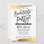 BACHELORETTE PARTY INVITE modern luxe verguld goud Kaart (Voorkant)