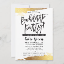 BACHELORETTE PARTY INVITE modern luxe verguld goud