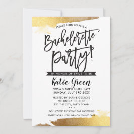 BACHELORETTE PARTY INVITE modern luxe verguld goud Kaart