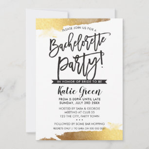 BACHELORETTE PARTY INVITE modern luxe verguld goud Kaart