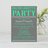 Bachelorette Party Invites (Zee groen/grijs), vers Kaart (Staand voorkant)