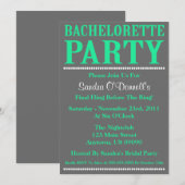 Bachelorette Party Invites (Zee groen/grijs), vers Kaart (Voorkant / Achterkant)