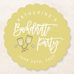 Bachelorette Party Island Citrus Geel Kartonnen Onderzetters
