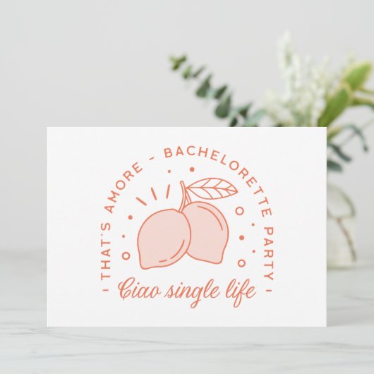 Bachelorette party Italiaanse zomerthema grap Kaart (Staand voorkant)