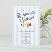 Bachelorette Party Itinerary Bach Weekend Retro Kaart (Staand voorkant)